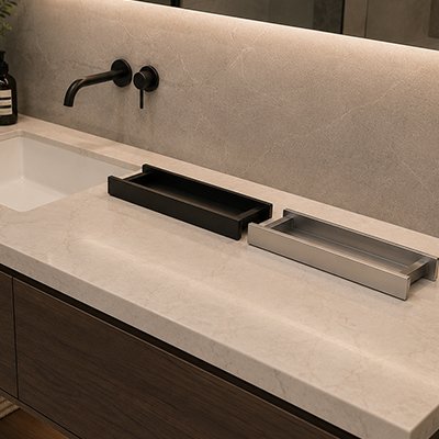 Barre porte-serviette murale en inox avec fixation discrète 