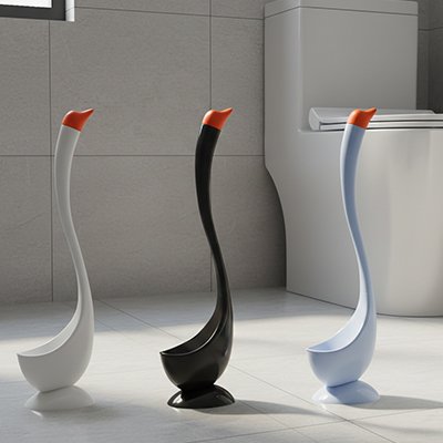 Brosse à toilette élégante et ergonomique inspirée d'un cygne