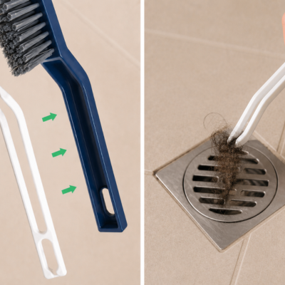 Brosse de nettoyage multifonction avec pince pour cheveux de drain