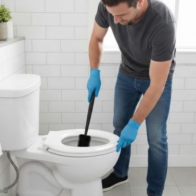 Brosse de toilette avec poignée antidérapante assure une prise en main 