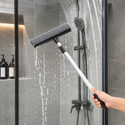 Brosse lave-vitre avec lame silicone pour cabines de douche