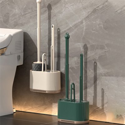 Brosse pour toilette a fixation adhésive sans perçage 