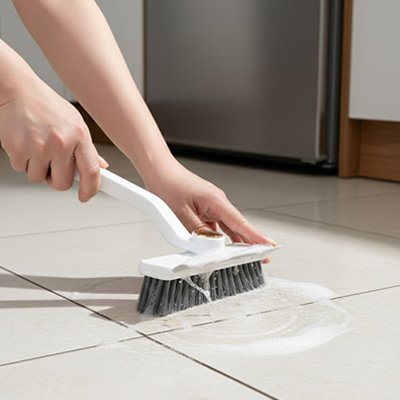 Brosse rigide pour décrassage des sols carrelés et les joints