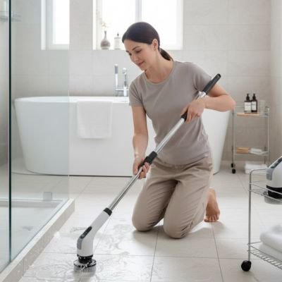 Brosse rotative électrique sans fil nettoyant le sol et  joints 
