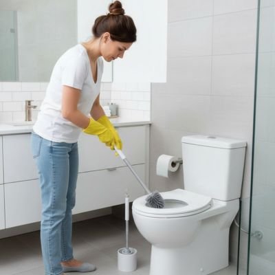 Brosse toilette avec manche télescopique ajustable