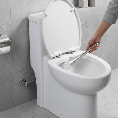 Brosse wc avec fibres blanches résistantes pour un récurage efficace