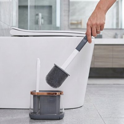 Brosse WC avec poignée ergonomique avec accroche murale