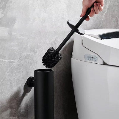 brosse wc avec réservoir cylindrique dissimulant la brosse 