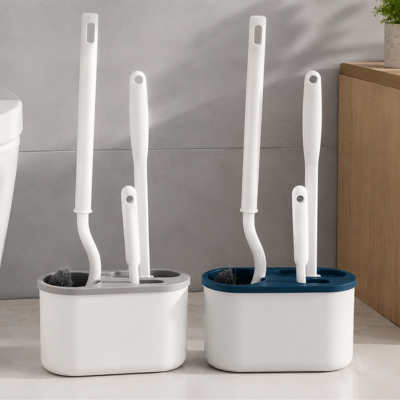 Brosse WC avec tête ergonomique pour nettoyage des zones difficiles