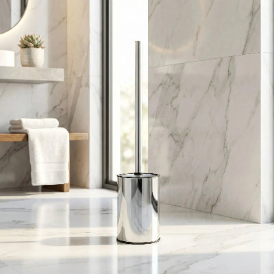 brosse wc de couleur chromé