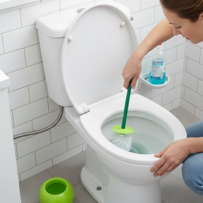 Brosse wc en forme de pomme verte