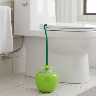 Brosse wc en forme sphérique moderne en vert vif 