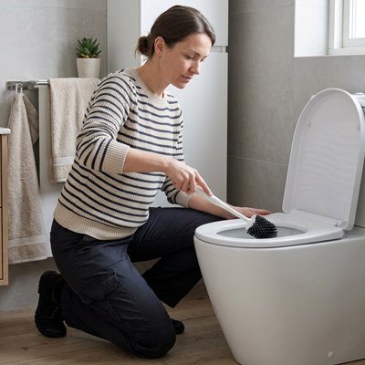 Brosse WC finition bicolore moderne qui s'intègre aux intérieurs contemporains