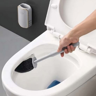 Brosse WC murale avec manche ergonomique allongé confortable 