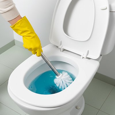 Brosse wc permettant un nettoyage efficace même sous le rebord