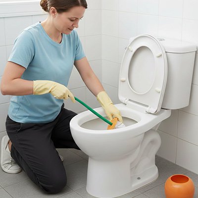 Brosse wc  pour accéder aux rebords et sous la cuvette