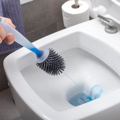 Brosse wc silicone avec nettoyant a cuvette intégré 