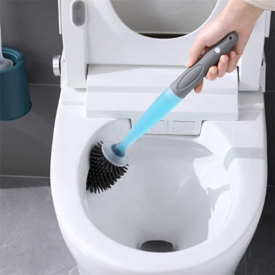 Brosse wc silicone avec  prise en main confortable 