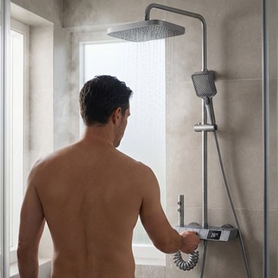 Colonne de douche avec affichage digital de la température 