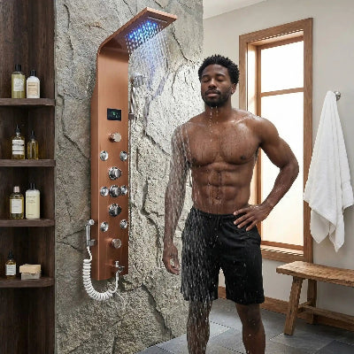 colonne-de-douche-avec-lumière-led