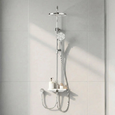 colonne de douche chromé et blanc