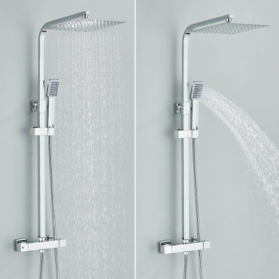 colonne de douche chrome a tete carré