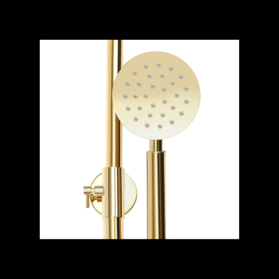 colonne-de-douche-doré-avec-pommeau-a-main