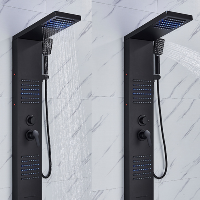 colonne-de-douche-led-noir-avec-douchette