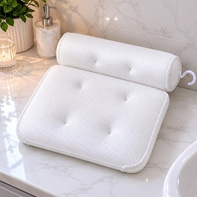 Coussin de bain avec ventouses antidérapantes pour un confort optimal
