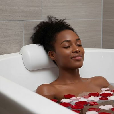 Coussin pour baignoire offert en noir ou blanc