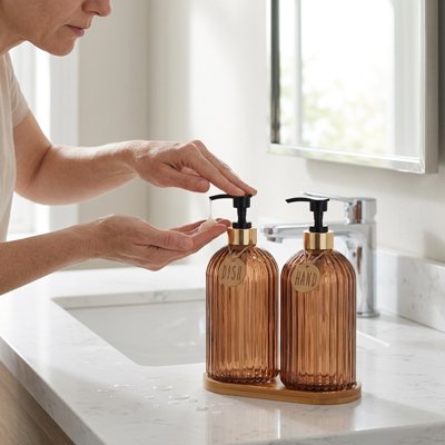 Distributeur à savon​ liquide avec pompe noire premium mécanisme robuste