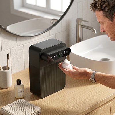 Distributeur automatique de savon deux compartiments liquide et mousse