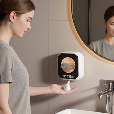 Distributeur de savon automatique​ compatible avec différents types de savons