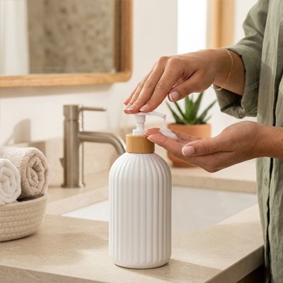 Distributeur de savon grande capacité pour limiter les remplissages fréquents