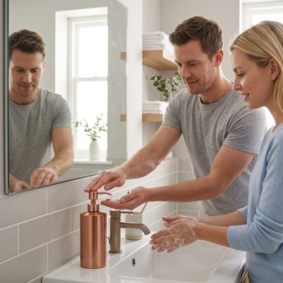 Distributeur de savon​ liquide apportant une touche décorative raffinée 