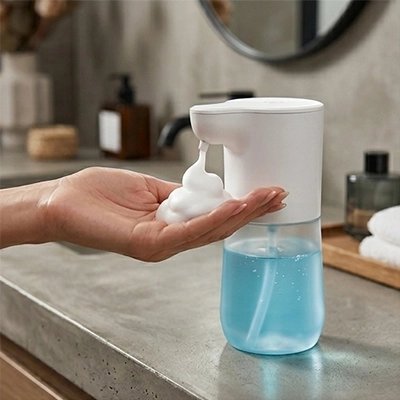 Distributeur de savon liquide automatique rechargeable pour lavabo