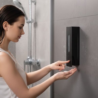 Distributeur de savon mural a contenance suffisante réduisant le remplissage