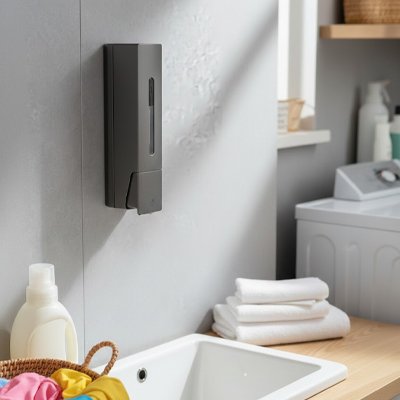 Distributeur de savon mural offert en noir gris ou blanc