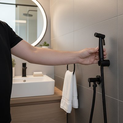 Douchette toilette a dimensions optimales pour une utilisation confortable 