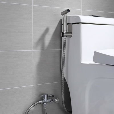 Douchette WC a finition en acier inoxydable brossé