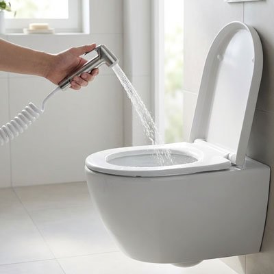 Douchette WC alternative moderne avec gâchette