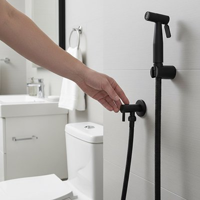 Douchette WC avec Support mural avec clip de fixation 