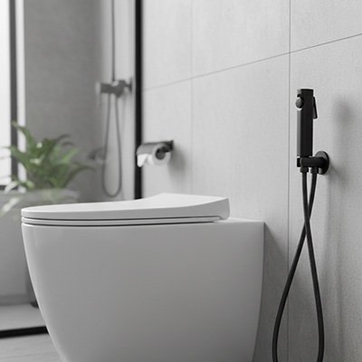 Douchette WC compatible avec la plupart des arrivées d'eau 