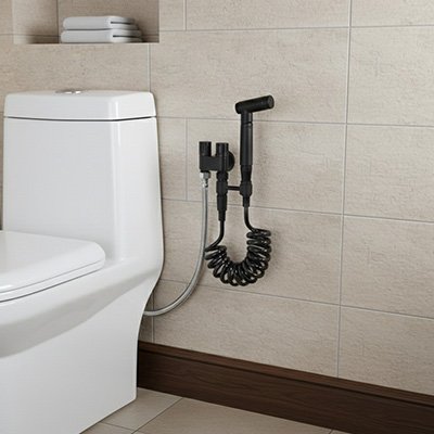 Douchette WC disponible en  noir mat gris ou chromé 