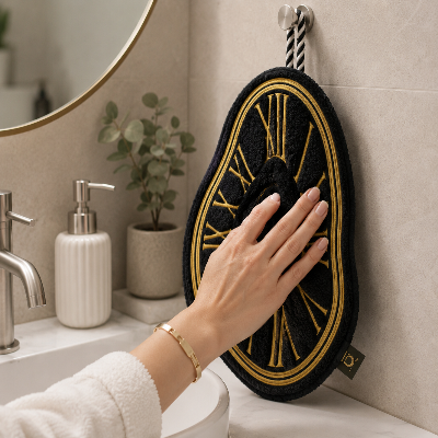 Essuie-main en tissu doux et épais avec attache pratique 