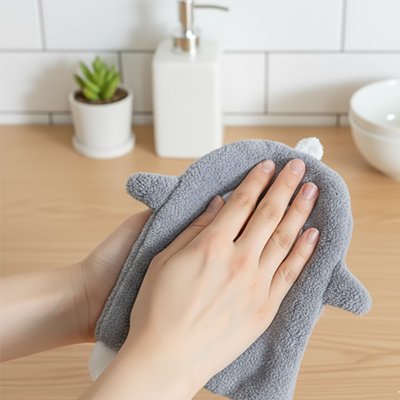 Essuie main textile moelleux en microfibre qui sèche rapidement