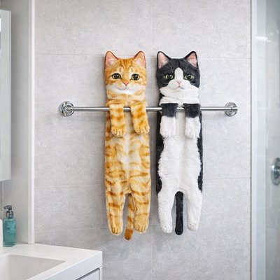 Essuie mains forme de chat en trois coloris