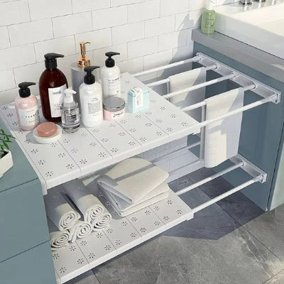 Etagere coulissante résistant à l'eau et facile d'entretien 