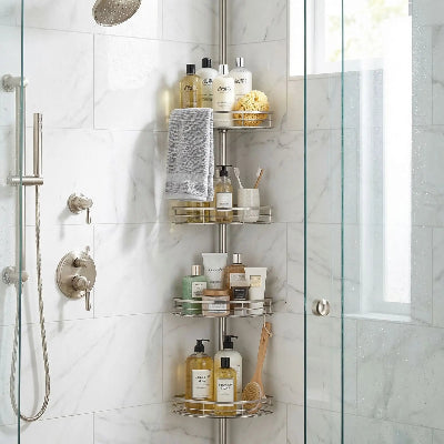 etagere de douche télescopique a quatre plateaux
