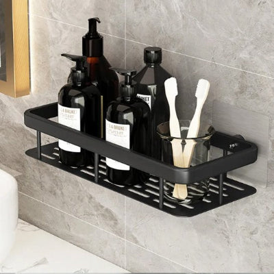 Etagere douche disponible en noir mat et argent